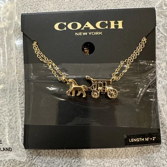 Coach Stagecoach Double Necklace - Length 16” + 2” - Picture 4 of 4